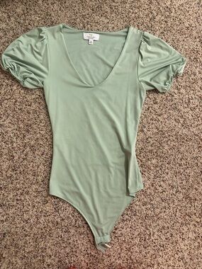 a new day Light Sage Green Puff Sleeve Bodysuit